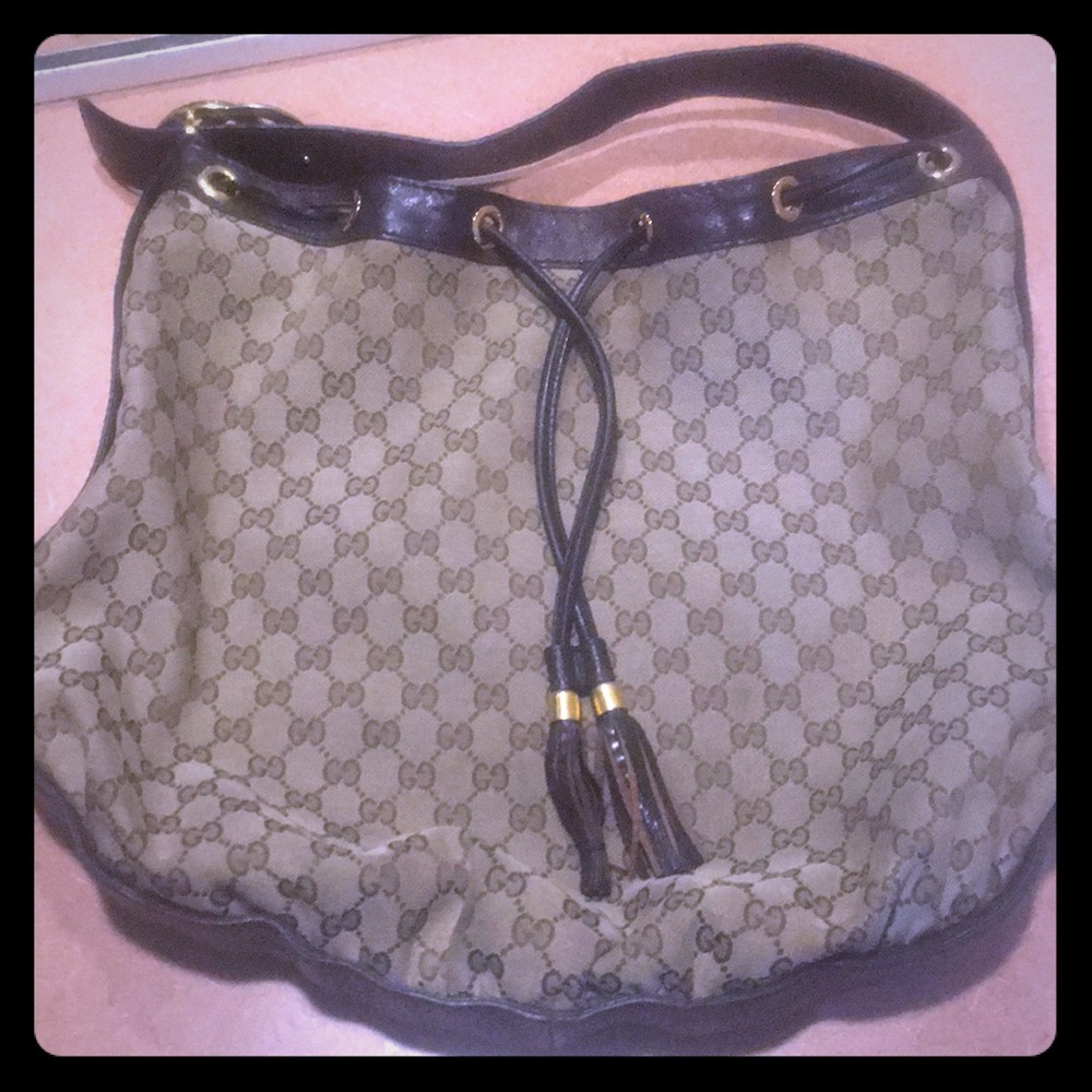 Gucci Icon Drawstring hobo Canvas